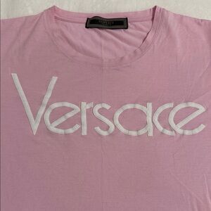 Versace Light Pink Tee with White Logo